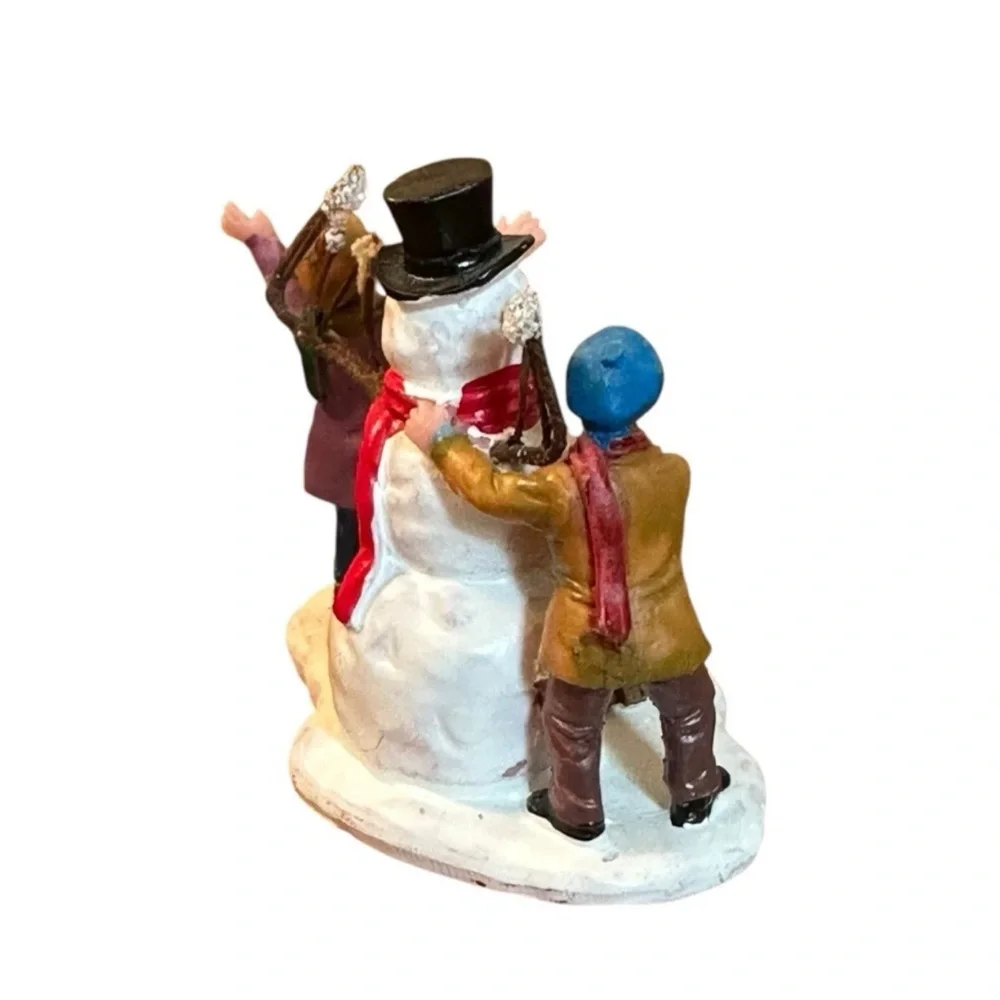 Lemax Christmas Village Kids Making Snowman Figurine 2.75 inches Wide X 2.5 Tall